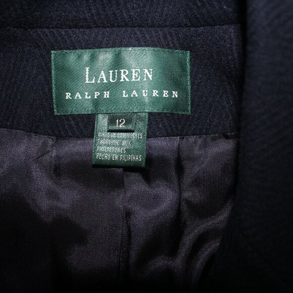 Lauren Ralph Lauren Navy Wool Cashmere Equestrian Horse Head Button Blazer 12 - Picture 6 of 9